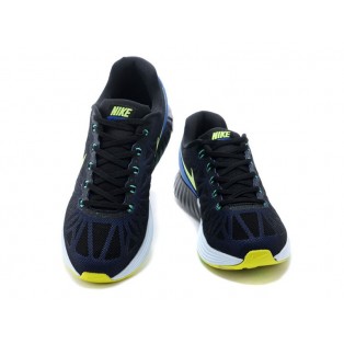 Nike LunarGlide 6 Chaussure de Running Nouvelle Pour Homme Noir/Bleu