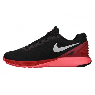 Nike LunarGlide 6 Chaussure de Running Nouvelle Pour Homme Noir/Rouge