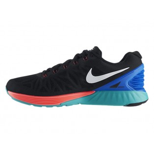 Nike LunarGlide 6 Chaussure de Running Nouvelle Pour Homme Noir/Rouge/Bleu