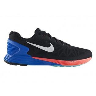Nike LunarGlide 6 Chaussure de Running Nouvelle Pour Homme Noir/Rouge/Bleu