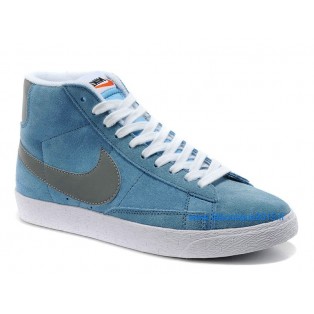 Nike Mmns Blazer Mid Suede Vntg Chaussures Nike Nouvelle Pour Femme Bleu/Gris 599386-ID21