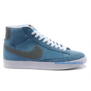 Nike Mmns Blazer Mid Suede Vntg Chaussures Nike Nouvelle Pour Femme Bleu/Gris 599386-ID21