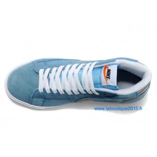 Nike Mmns Blazer Mid Suede Vntg Chaussures Nike Nouvelle Pour Femme Bleu/Gris 599386-ID21