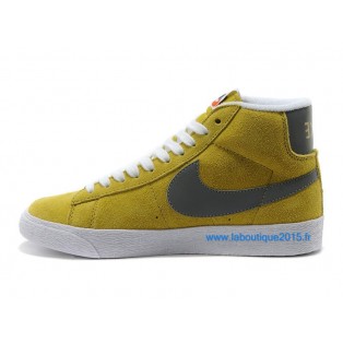 Nike Mmns Blazer Mid Suede Vntg Chaussures Nike Nouvelle Pour Femme Jaune/Gris 599386-ID17