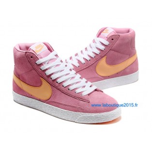 Nike Mmns Blazer Mid Suede Vntg Chaussures Nike Nouvelle Pour Femme Rose 599386-ID3