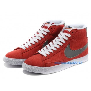 Nike Mmns Blazer Mid Suede Vntg Chaussures Nike Nouvelle Pour Femme Rouge/Gris 599386-ID15