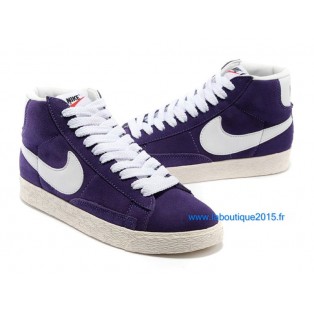 Nike Mmns Blazer Mid Suede Vntg Chaussures Nike Nouvelle Pour Femme Violet/Blanc 599386-ID1