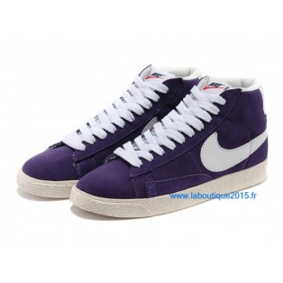 Nike Mmns Blazer Mid Suede Vntg Chaussures Nike Nouvelle Pour Femme Violet/Blanc 599386-ID1
