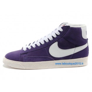 Nike Mmns Blazer Mid Suede Vntg Chaussures Nike Nouvelle Pour Femme Violet/Blanc 599386-ID1
