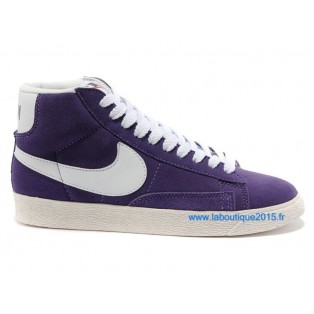 Nike Mmns Blazer Mid Suede Vntg Chaussures Nike Nouvelle Pour Femme Violet/Blanc 599386-ID1