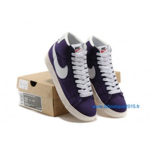 Nike Mmns Blazer Mid Suede Vntg Chaussures Nike Nouvelle Pour Femme Violet/Blanc 599386-ID1
