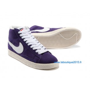 Nike Mmns Blazer Mid Suede Vntg Chaussures Nike Nouvelle Pour Femme Violet/Blanc 599386-ID1