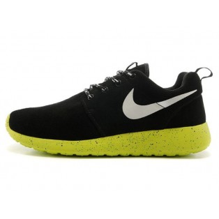 Nike Roshe Run Chaussurses Nike Running Pour Homme Noir/Argent/Jaune 511881-033