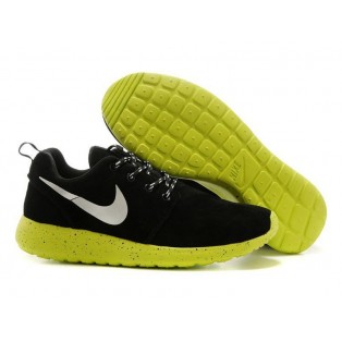 Nike Roshe Run Chaussurses Nike Running Pour Homme Noir/Argent/Jaune 511881-033