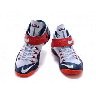 Nike Zoom LeBron Soldier 8/VIII 2015 Chaussure de Basket-ball Nouvelle pour Homme Blanc Bleu 653642-102
