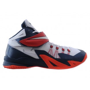 Nike Zoom LeBron Soldier 8/VIII 2015 Chaussure de Basket-ball Nouvelle pour Homme Blanc Bleu 653642-102