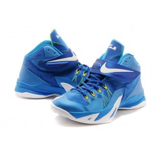 Nike Zoom LeBron Soldier 8/VIII 2015 Chaussure de Basket-ball Nouvelle pour Homme Bleu Blanc 653642-417
