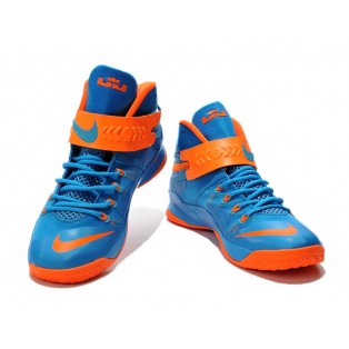 Nike Zoom LeBron Soldier 8/VIII 2015 Chaussure de Basket-ball Nouvelle pour Homme Bleu Orange 653642-400