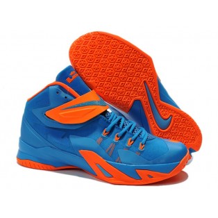 Nike Zoom LeBron Soldier 8/VIII 2015 Chaussure de Basket-ball Nouvelle pour Homme Bleu Orange 653642-400