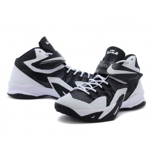 Nike Zoom LeBron Soldier 8/VIII 2015 Chaussure de Basket-ball Nouvelle pour Homme Noir Blanc 653642-002