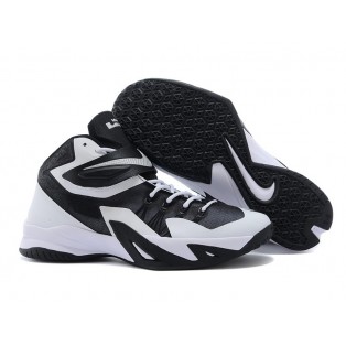 Nike Zoom LeBron Soldier 8/VIII 2015 Chaussure de Basket-ball Nouvelle pour Homme Noir Blanc 653642-002