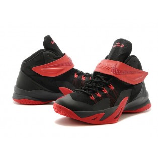 Nike Zoom LeBron Soldier 8/VIII 2015 Chaussure de Basket-ball Nouvelle pour Homme Noir Rouge 653641-003