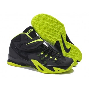 Nike Zoom LeBron Soldier 8/VIII 2015 Chaussure de Basket-ball Nouvelle pour Homme Noir Vert 653642-070